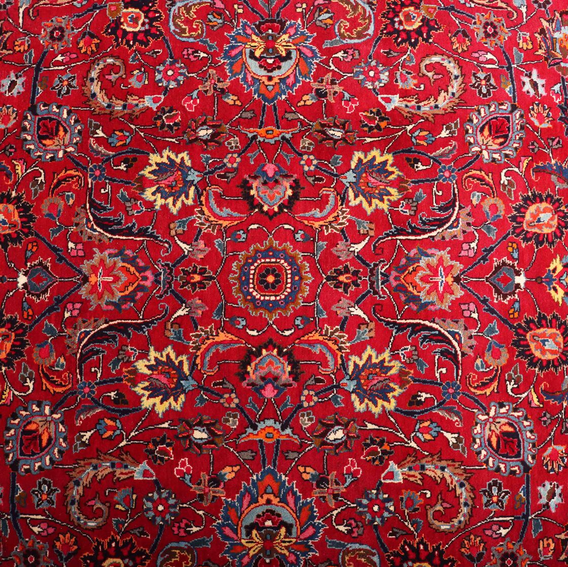 4x3 Antique & Signed Mashad Persian Rug - Image 7