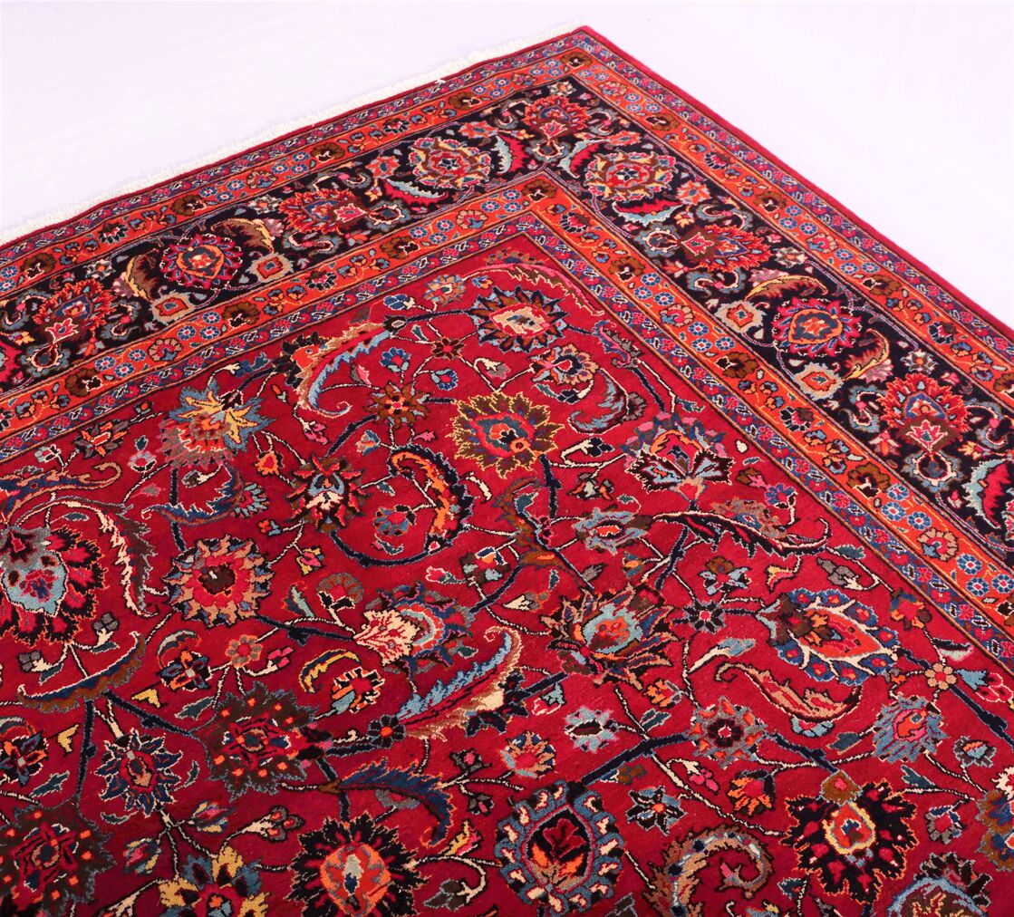 4x3 Antique & Signed Mashad Persian Rug - Image 8