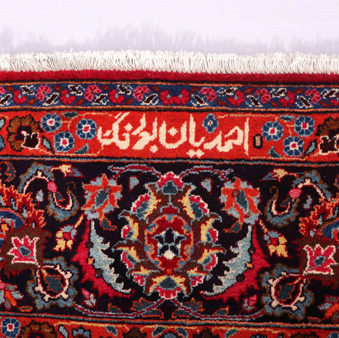 4x3 Antique & Signed Mashad Persian Rug - Image 3