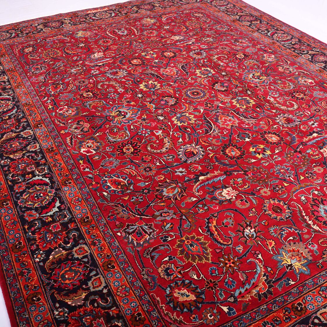 4x3 Antique & Signed Mashad Persian Rug - Image 2