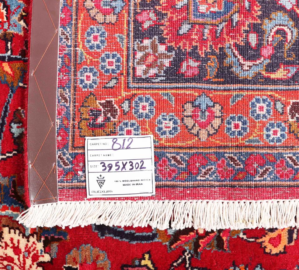 4x3 Antique & Signed Mashad Persian Rug - Image 9