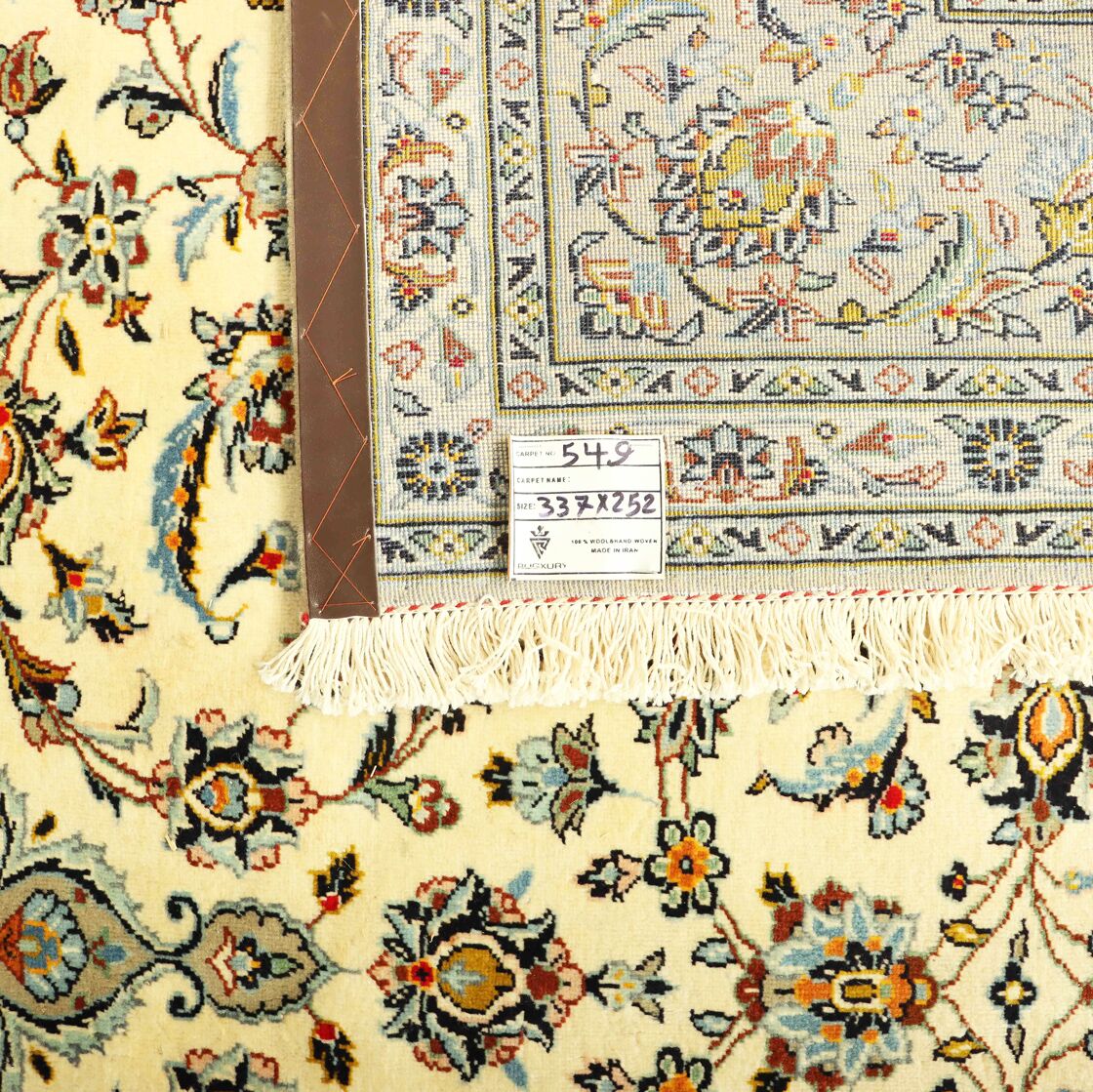 3.4x2.5M Signed Pistachio Tone Persian Kashan Rug - Image 8
