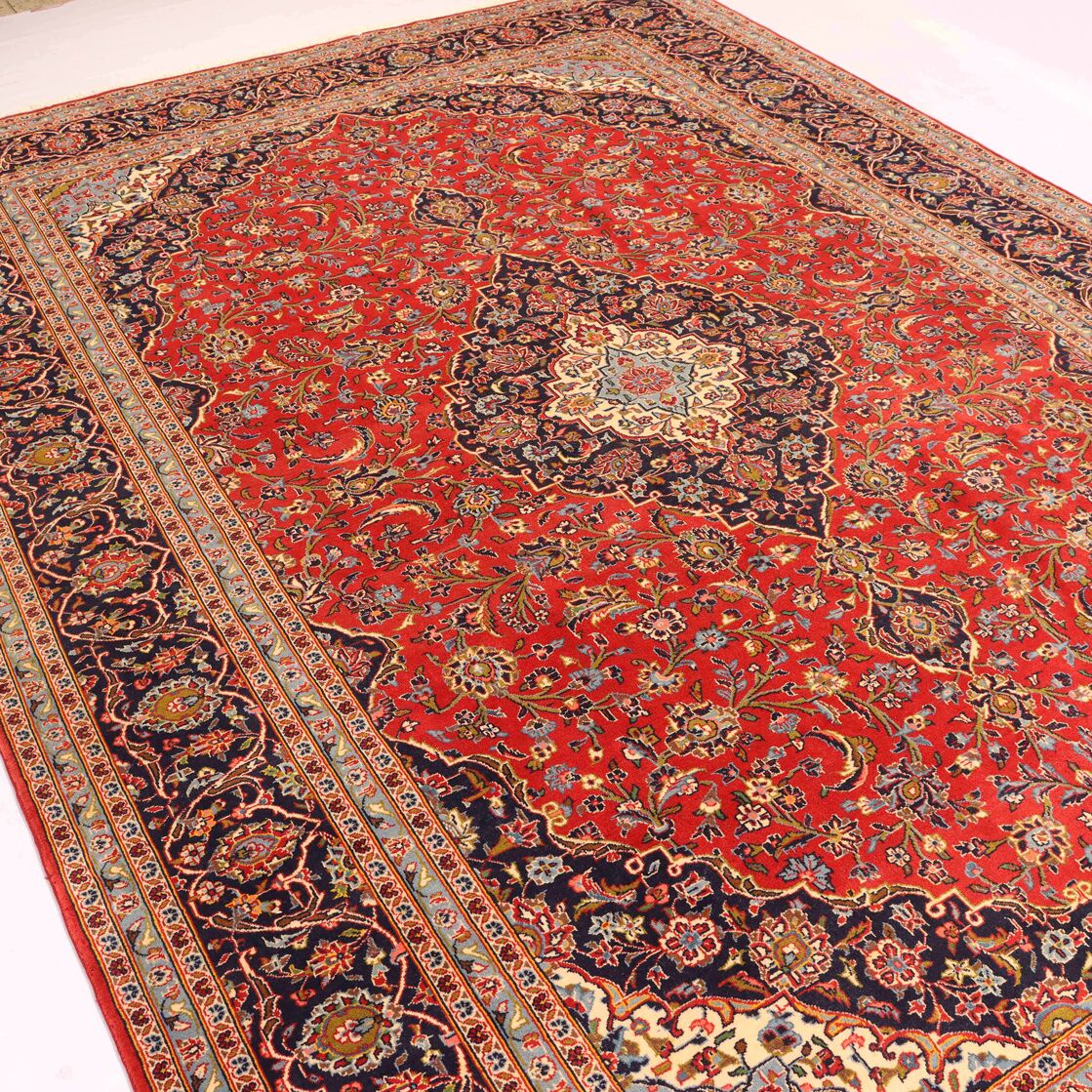 3.7x2.6M Vintage Traditional Persian Kashan Rug - Image 3