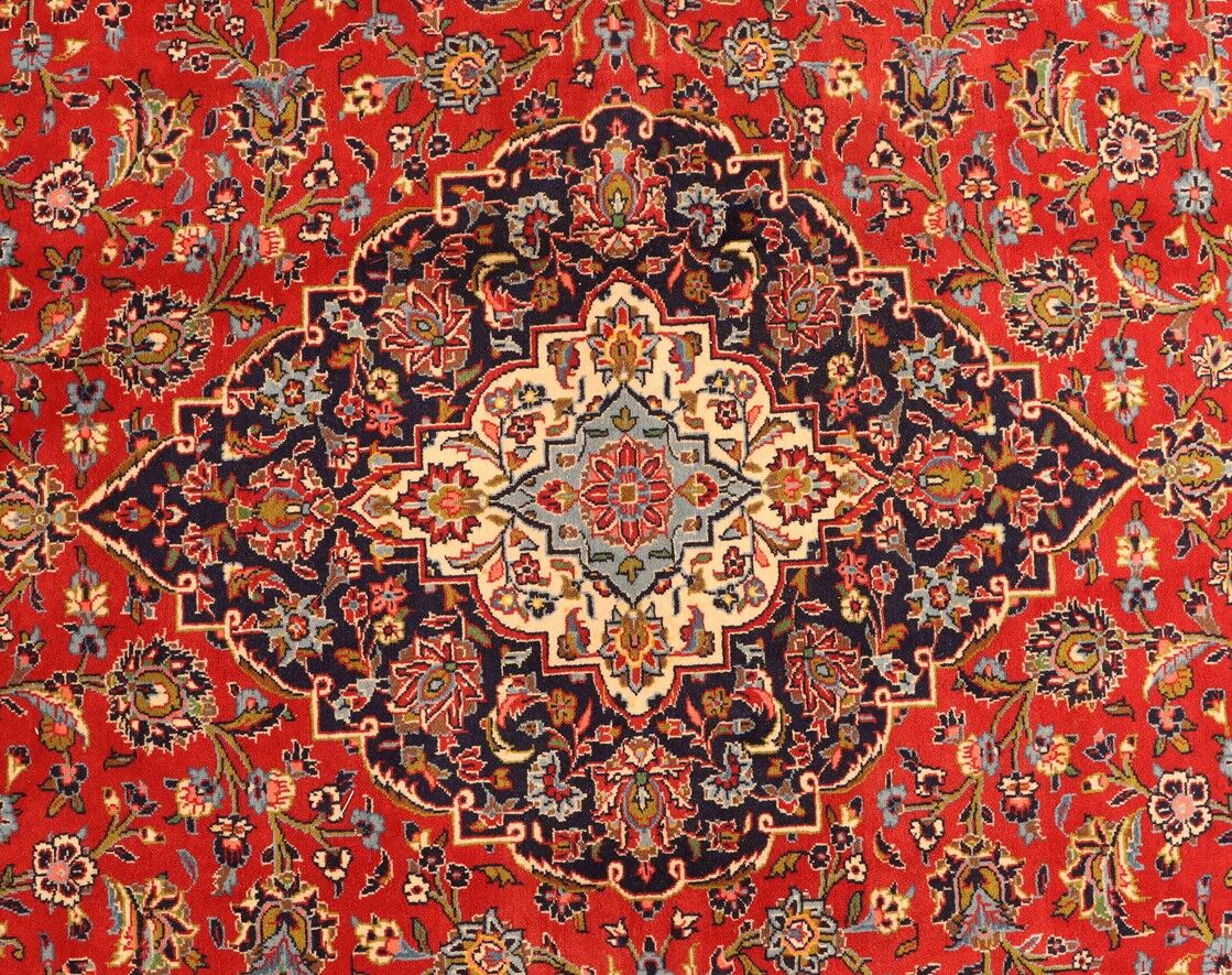 3.7x2.6M Vintage Traditional Persian Kashan Rug - Image 4