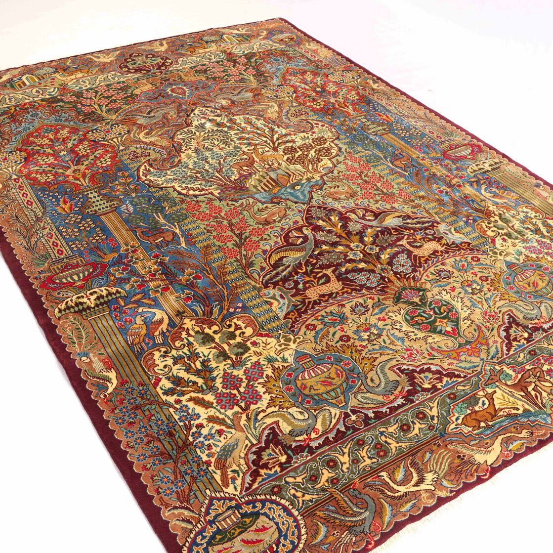 3x2M Pictorial Garden Of Eden Kashmar Rug - Image 7