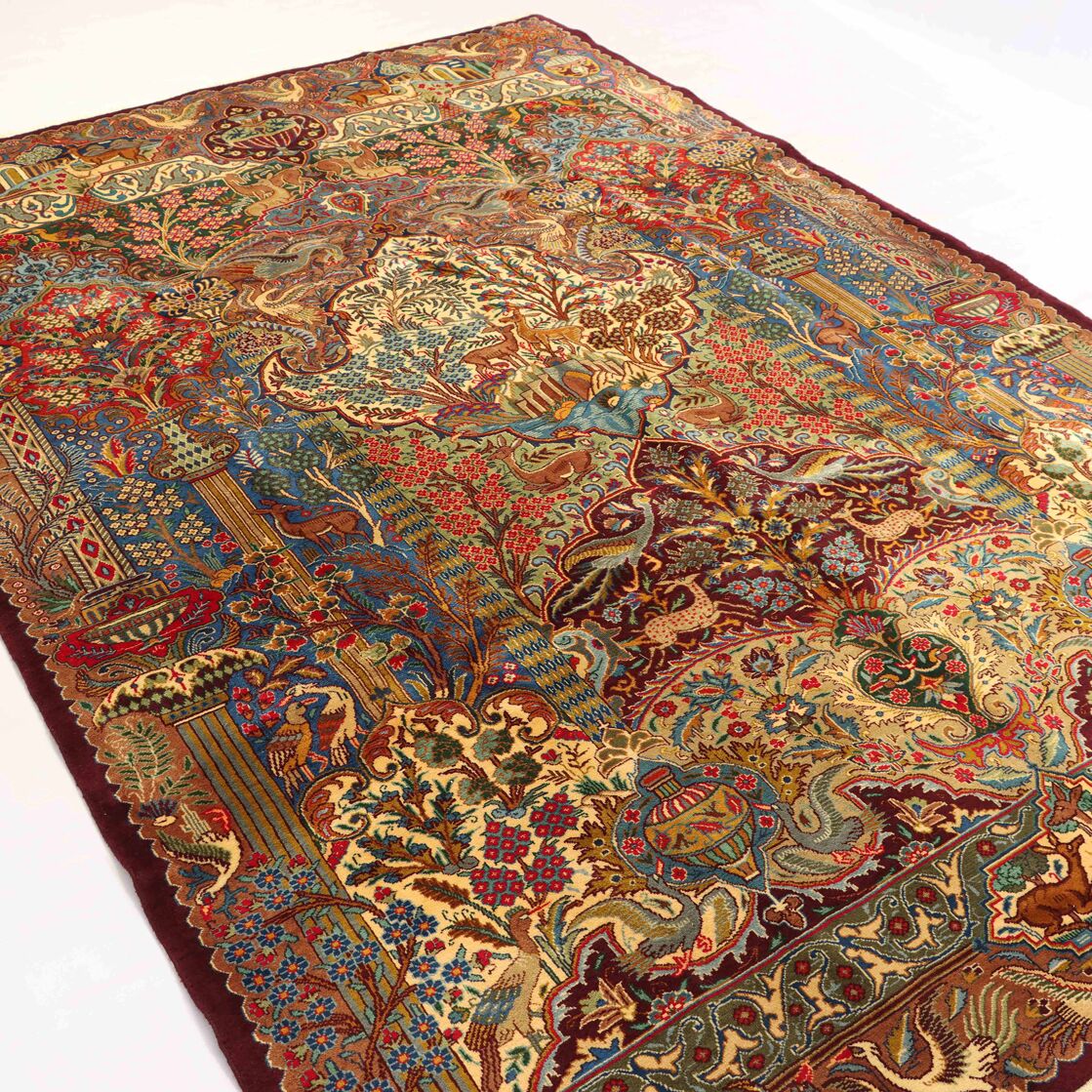 3x2M Pictorial Garden Of Eden Kashmar Rug - Image 13