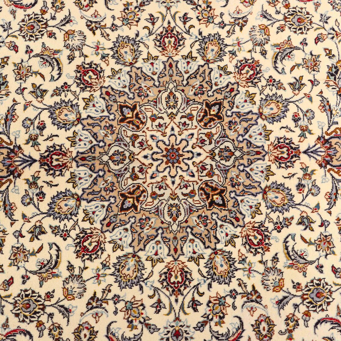 3x2M Beige Persian Kashan Rug - Image 4
