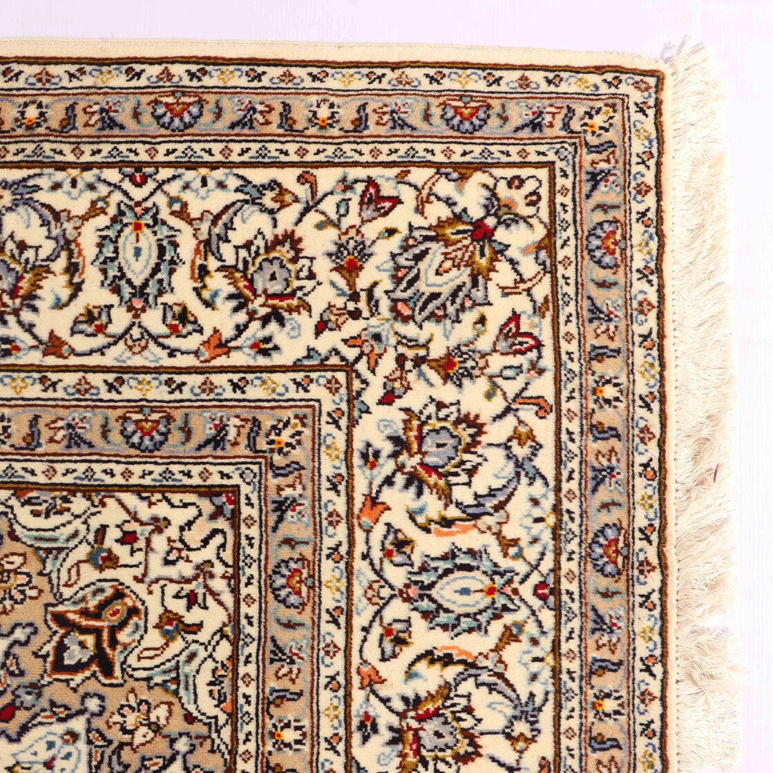 3x2M Beige Persian Kashan Rug - Image 7