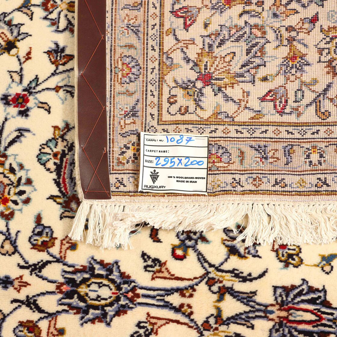 3x2M Beige Persian Kashan Rug - Image 8