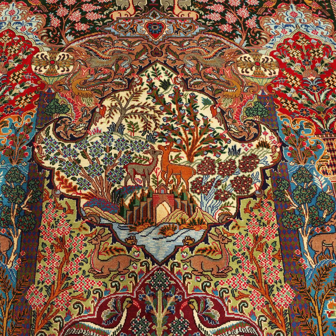 3x2M Pictorial Garden Of Eden Kashmar Rug - Image 3
