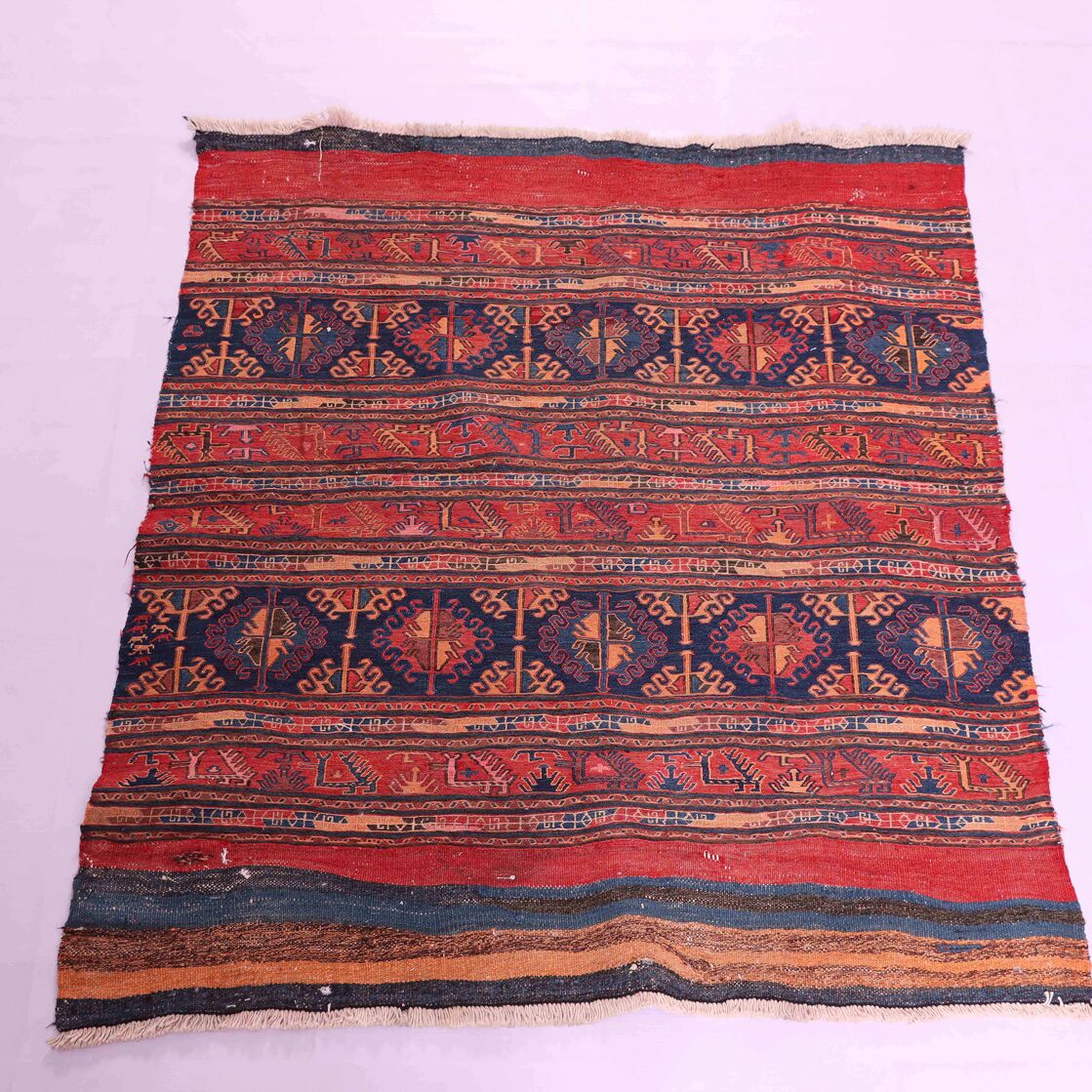 Antique 1.2x1M Persian Sumak Kilim Rug - Image 3