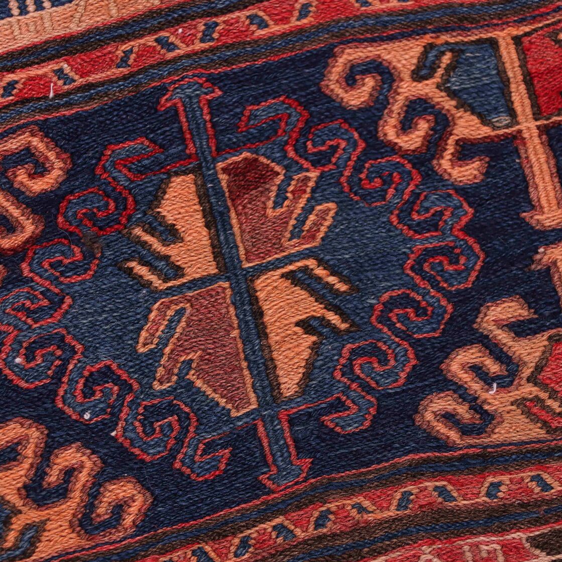 Antique 1.2x1M Persian Sumak Kilim Rug - Image 4