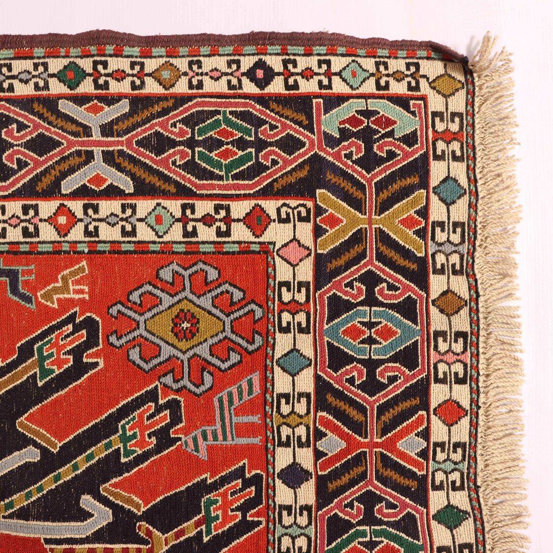 Antique 1.4x1M Persian Sumak Kilim Rug - Image 5