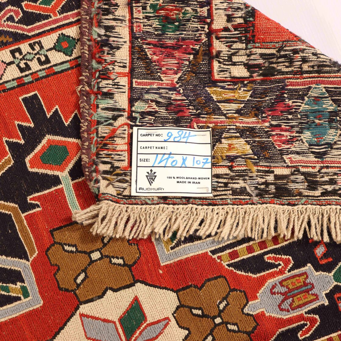 Antique 1.4x1M Persian Sumak Kilim Rug - Image 6