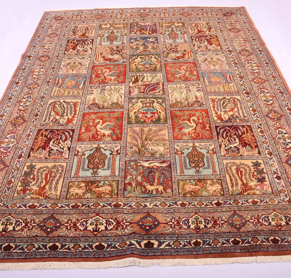 4x3M Antique Garden Design Kashmar Persian Rug (70 yrs) - Image 11