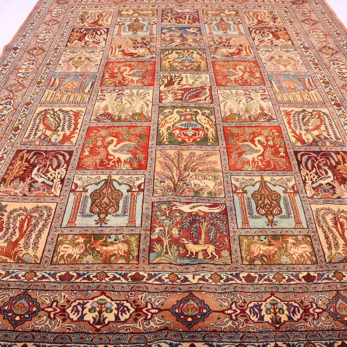 4x3M Antique Garden Design Kashmar Persian Rug (70 yrs) - Image 2