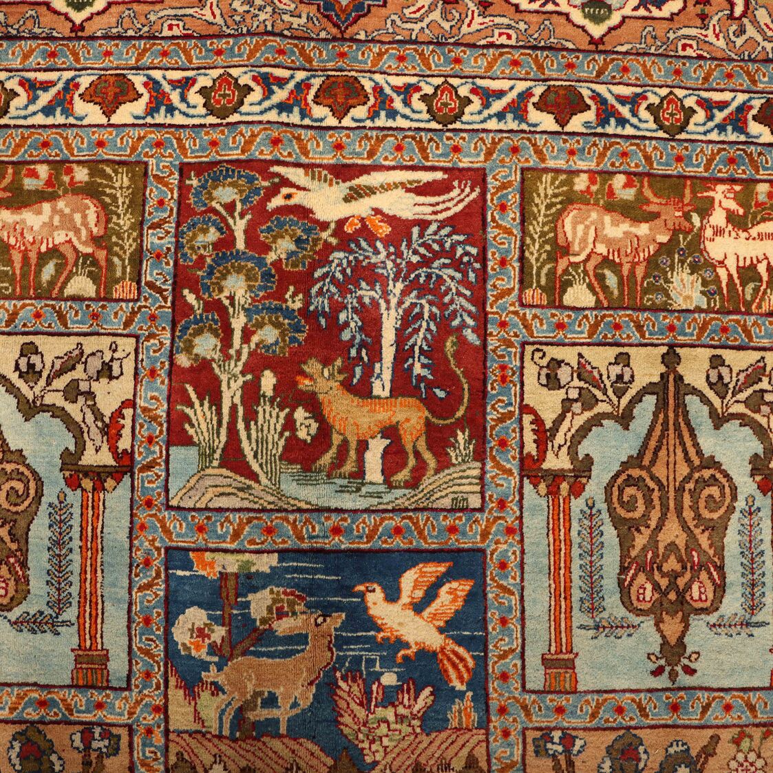 4x3M Antique Garden Design Kashmar Persian Rug (70 yrs) - Image 8
