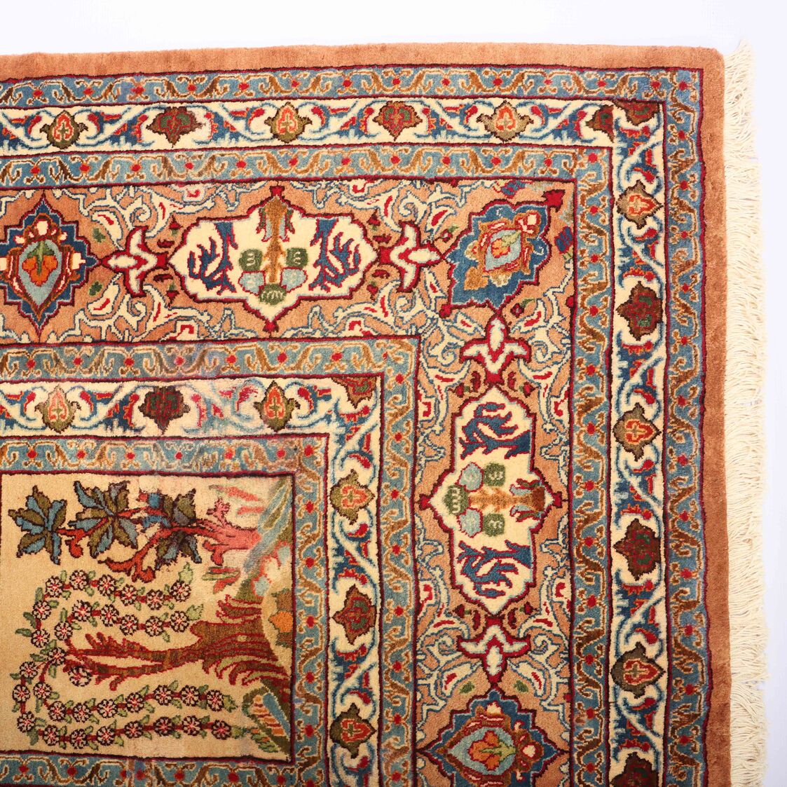 4x3M Antique Garden Design Kashmar Persian Rug (70 yrs) - Image 9