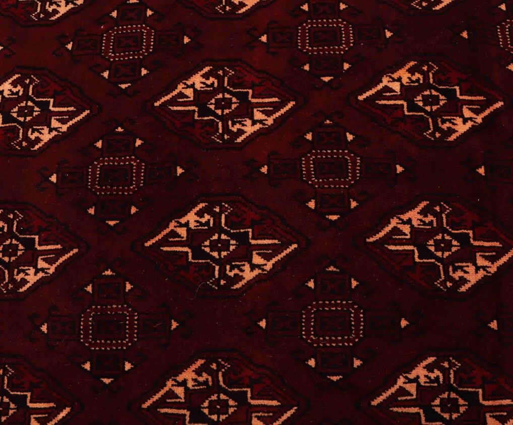 3.7x2.5M Chocolate Tone Turkoman Bokhara Rug - Image 5