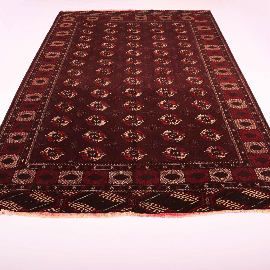 4x2.6M Chocolate Tone Turkoman Bokhara Rug - Image 2