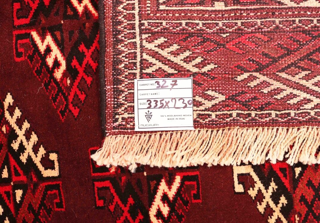 3.3x2.3M Chocolate Tone Turkoman Bokhara Rug - Image 3
