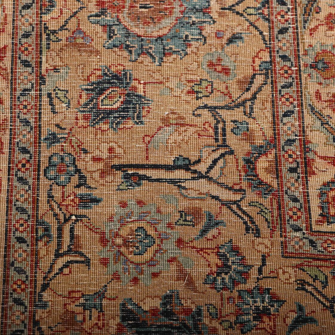Masterpiece Signed Pistachio Tone Persian Kashan Rug - Image 7