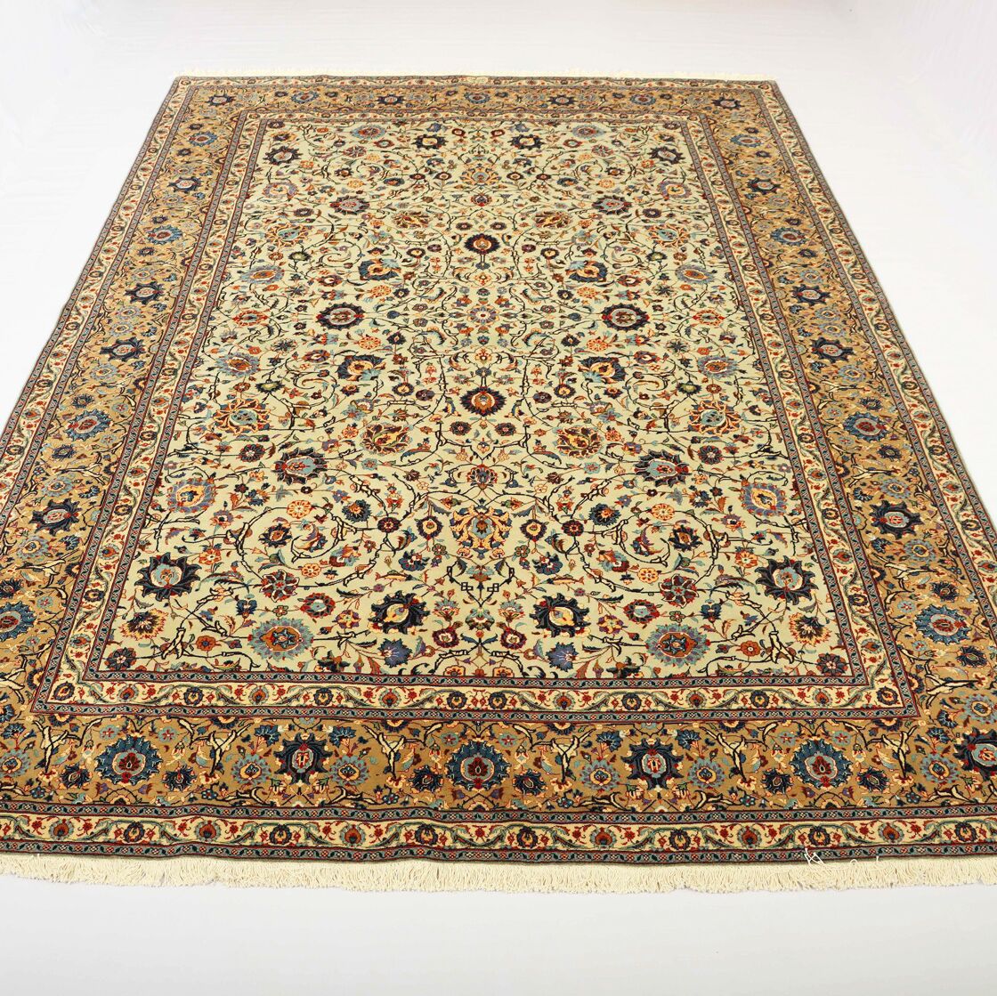 Masterpiece Signed Pistachio Tone Kashan Rug - Image 2