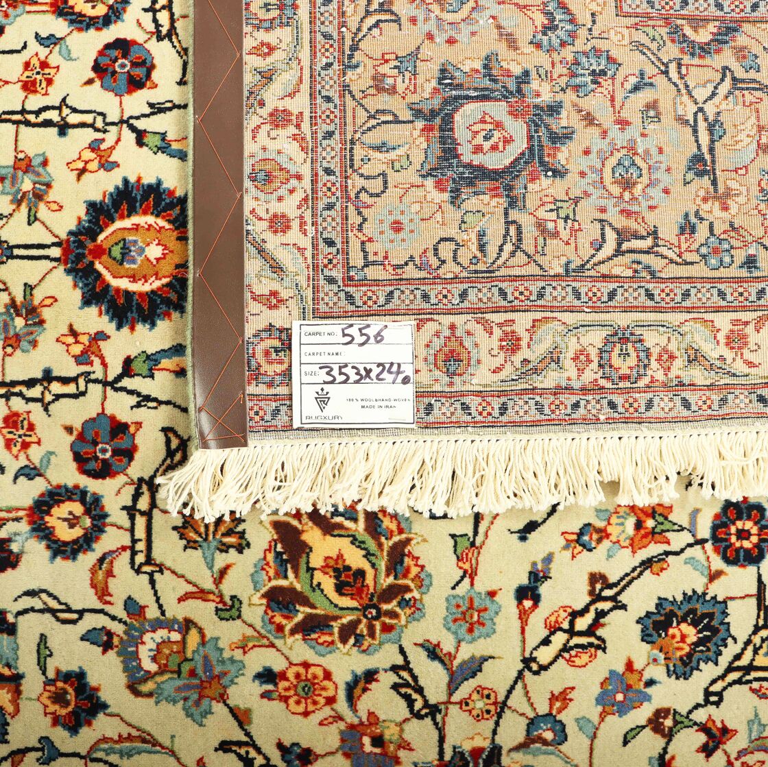Masterpiece Signed Pistachio Tone Kashan Rug - Image 7