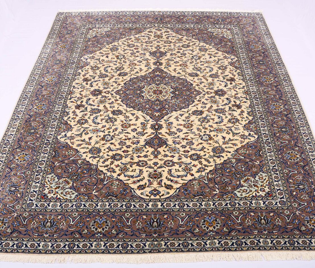3.3x2.5M Pistachio Tone Persian Kashan Rug