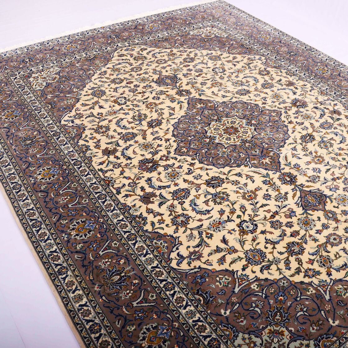 3.3x2.5M Pistachio Tone Persian Kashan Rug - Image 2