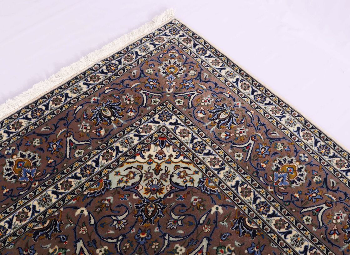 3.3x2.5M Pistachio Tone Persian Kashan Rug - Image 4