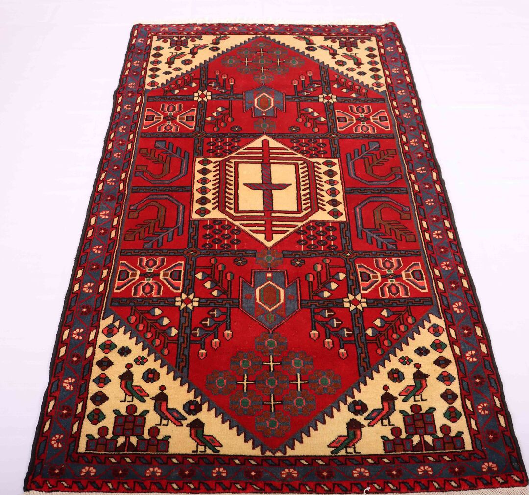 2x1.1M Tribal Persian Saveh Rug - Image 2