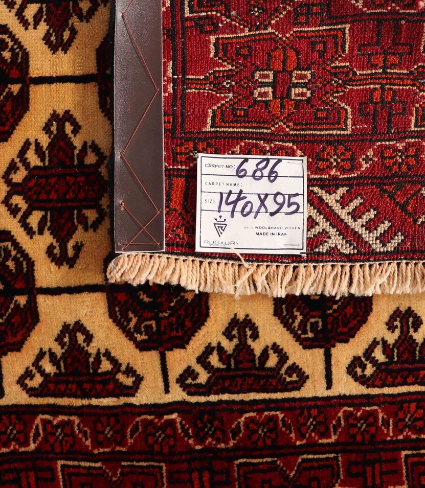1.4x1M Antique Turkoman Persian Rug - Image 6