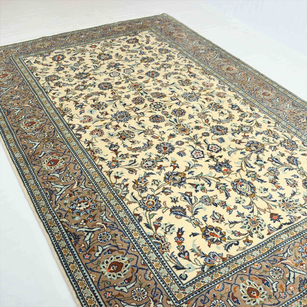 3x2M Beige Persian Kashan Rug - Image 4