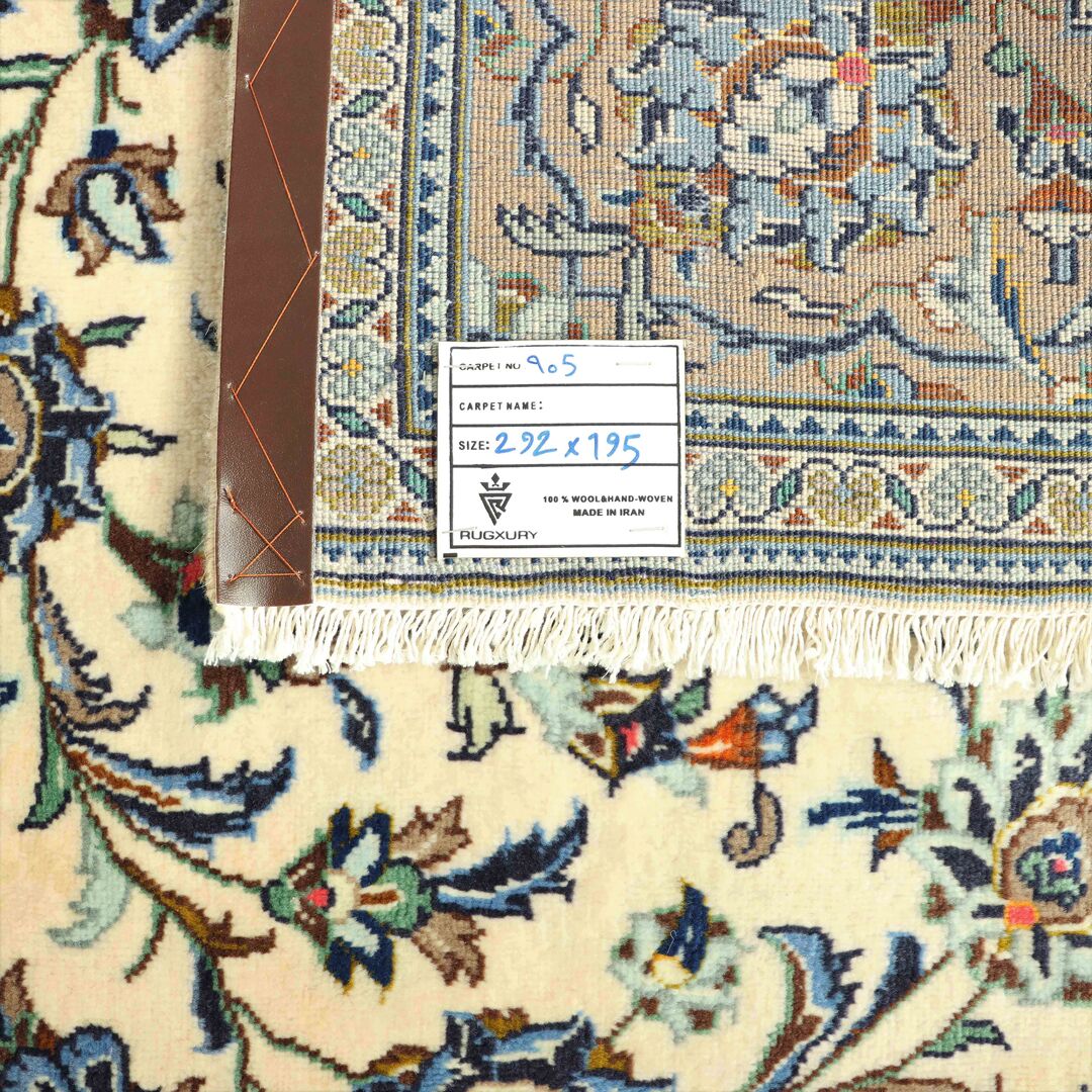 3x2M Beige Persian Kashan Rug - Image 6