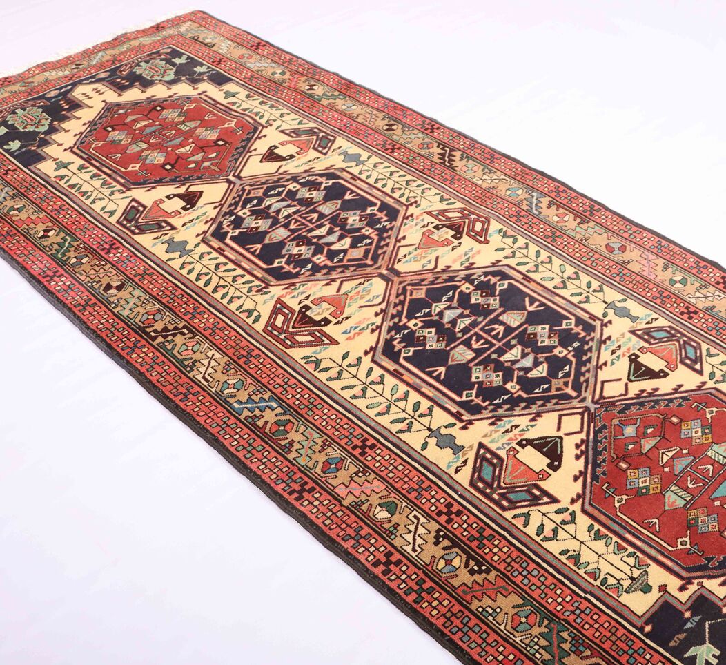 3x1.3 M Ardebil Serapi Persian Runner Rug - Image 4