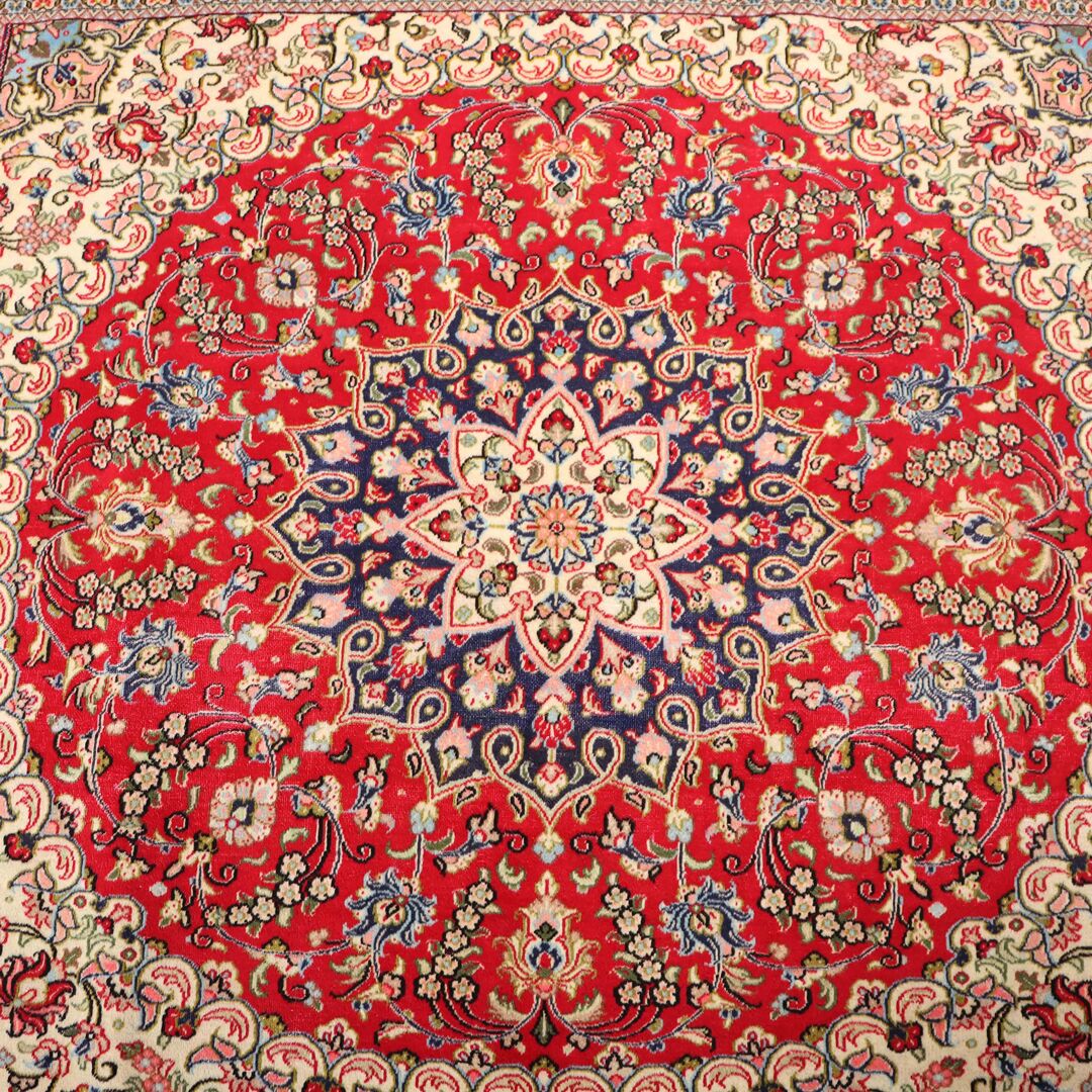 Square Vintage Qom Rug - Image 3