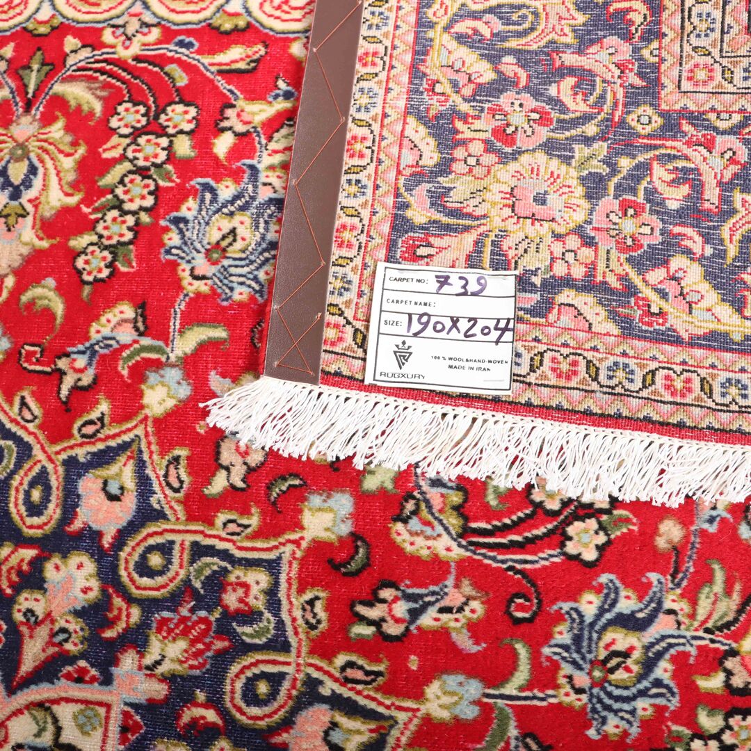 Square Vintage Qom Rug - Image 4