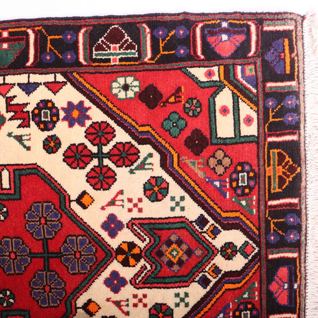 1.4x0.9M Tribal Persian Saveh Rug - Image 4