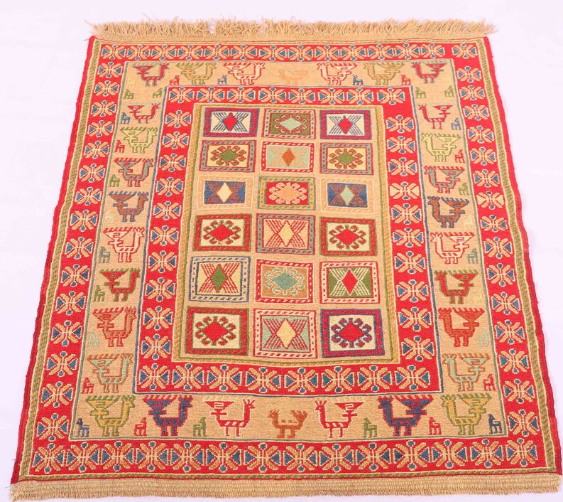 0.9x0.8M Persian Sumak Kilim Rug - Image 3