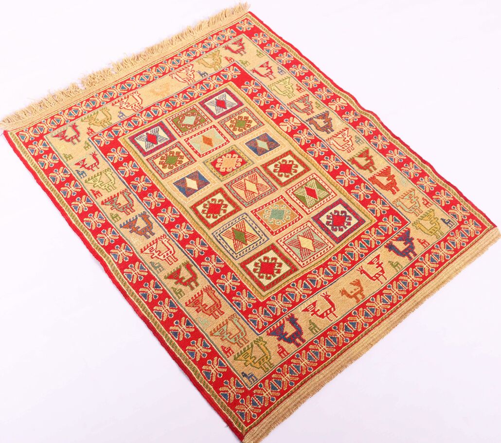 0.9x0.8M Persian Sumak Kilim Rug - Image 5