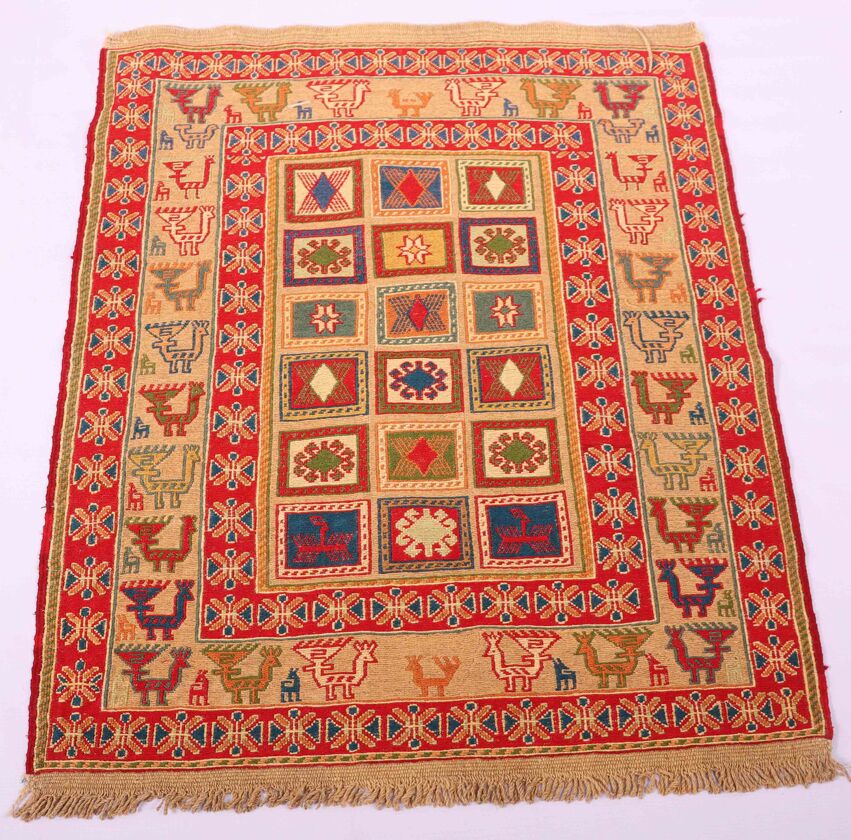 0.9x0.8M Persian Sumak Kilim Rug - Image 2