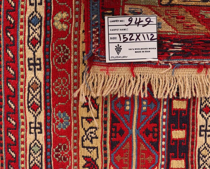 1.5x1.1M Persian Sumak Kilim Rug - Image 6