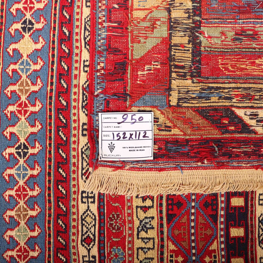 1.5x1.1M Persian Sumak Kilim Rug - Image 6