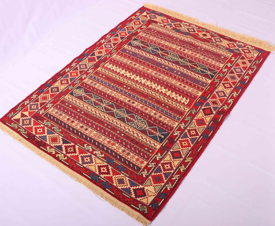 1.4x1M Persian Sumak Kilim Rug - Image 5