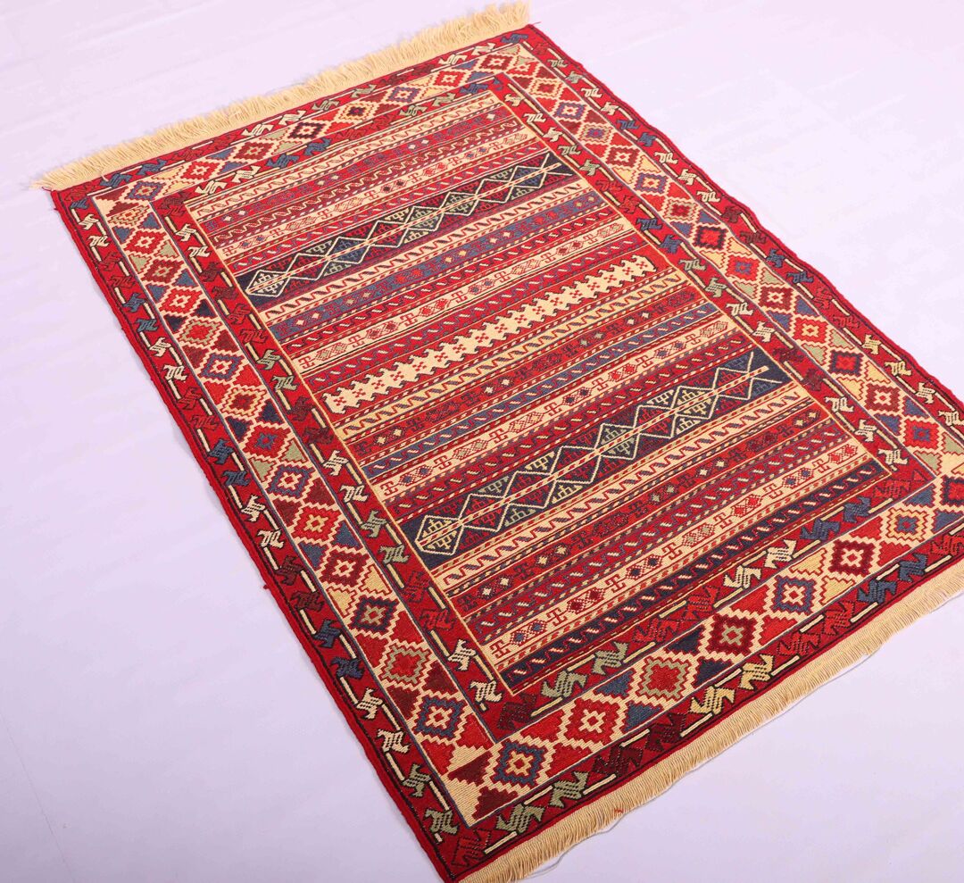 1.4x1M Persian Sumak Kilim Rug - Image 6
