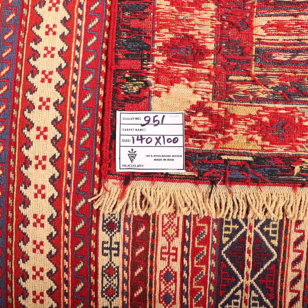 1.4x1M Persian Sumak Kilim Rug - Image 6