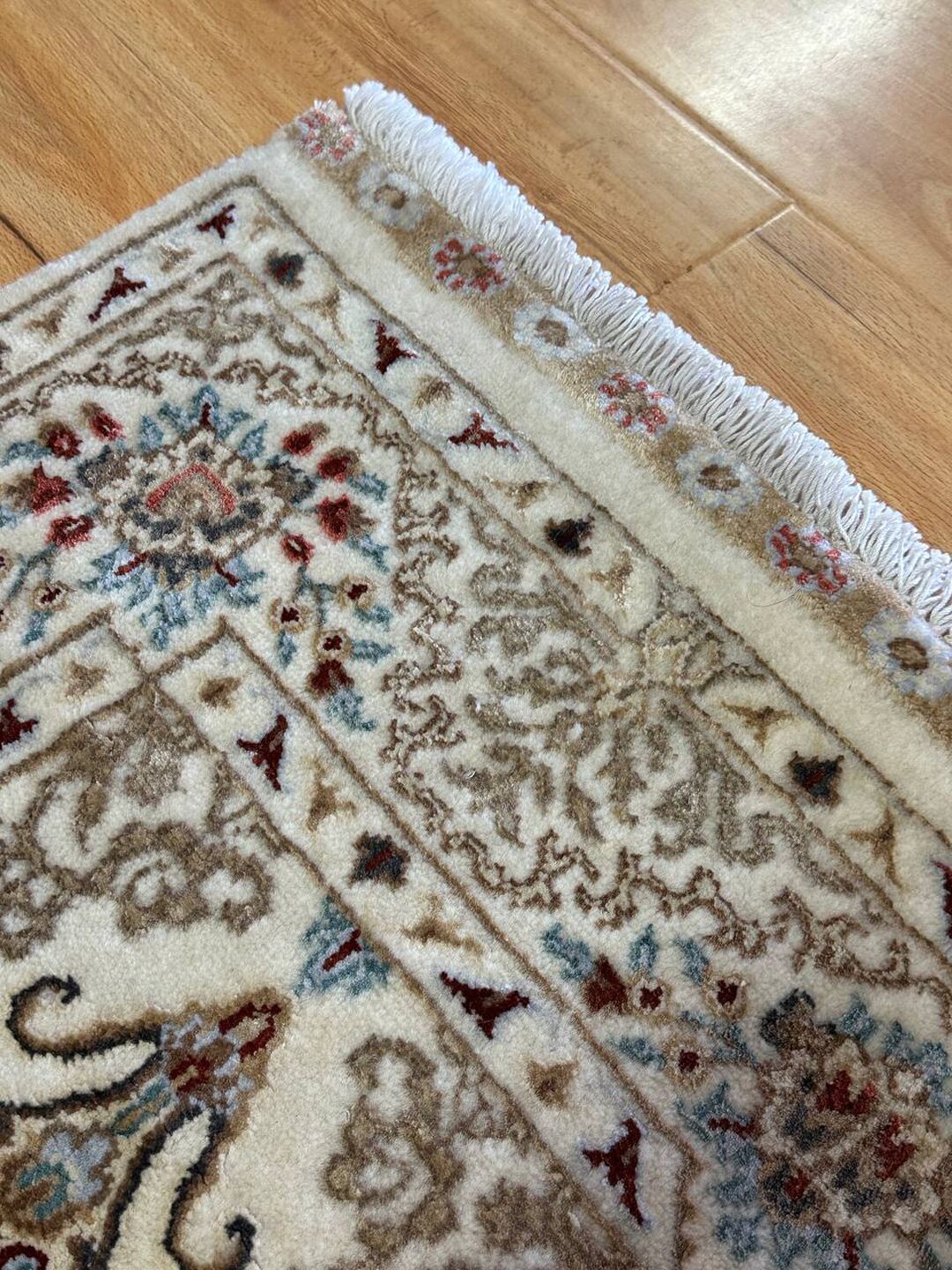 3m Masterpiece Handmade Wool and Silk Indian Runner - Image 8