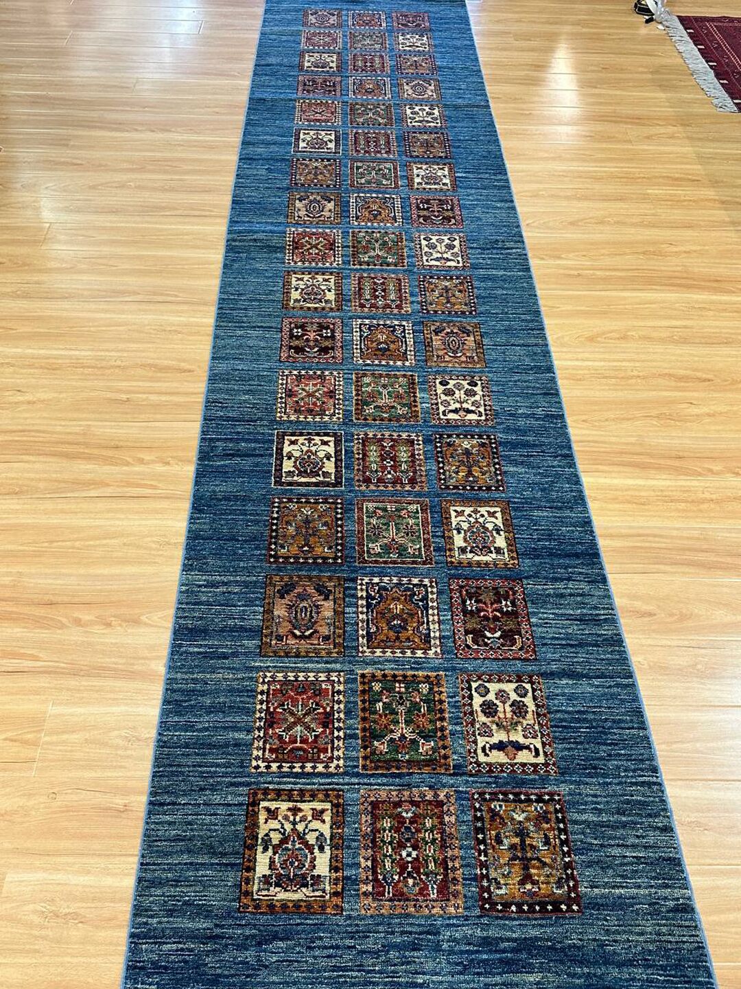 3.78 X 0.82 m Garden Design Afghan Kazak Hall Runner - Image 9