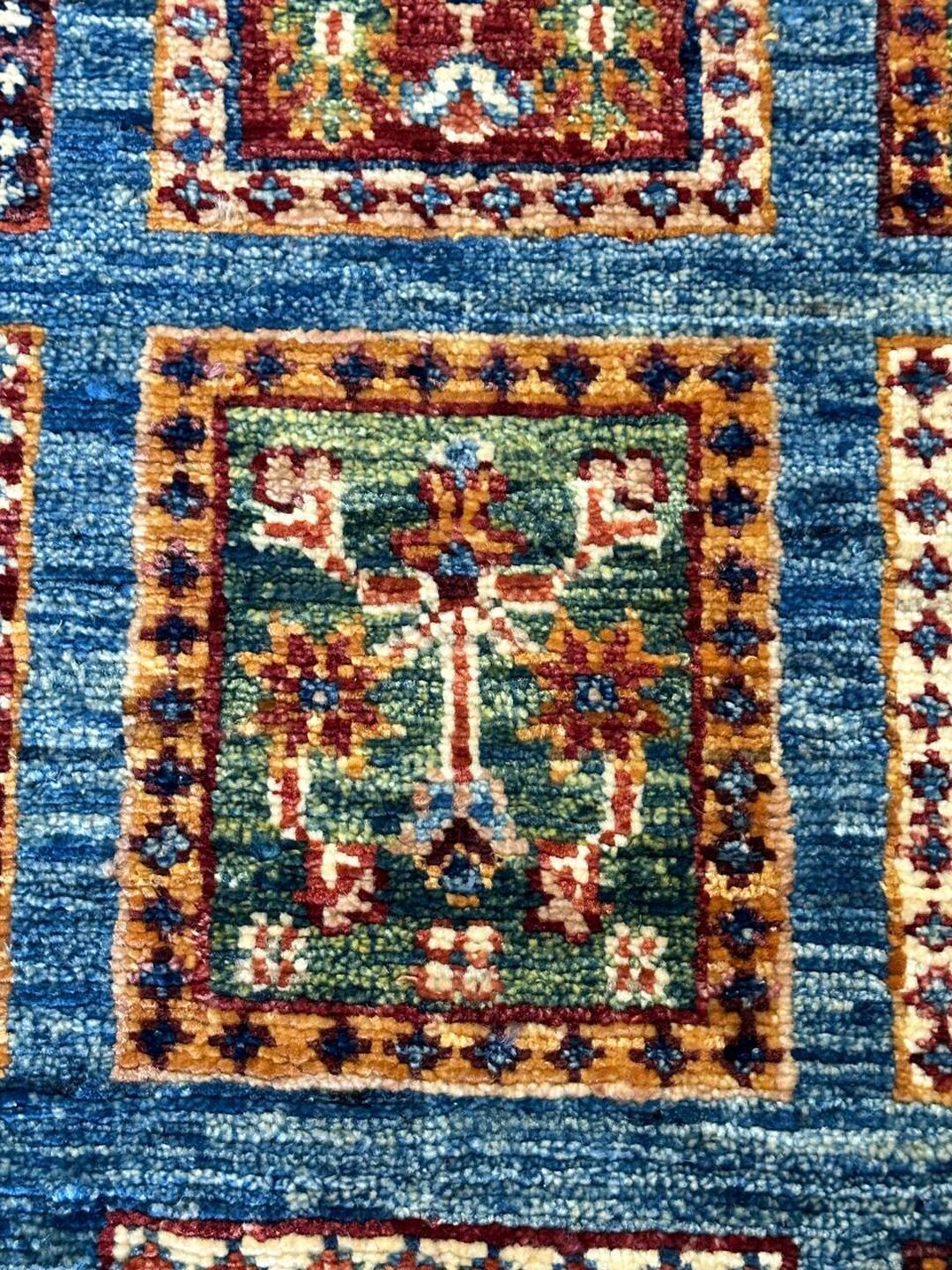 3.78 X 0.82 m Garden Design Afghan Kazak Hall Runner - Image 5